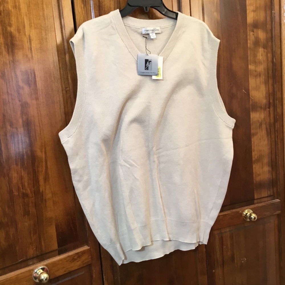 Cypress Links sweater vest, XL, NWT, cotton, golf or club house